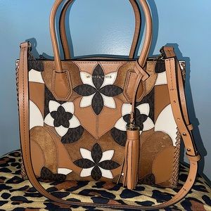 Michael Kors MK Floral Patchwork Tote/ Crossbody Shoulder Bag